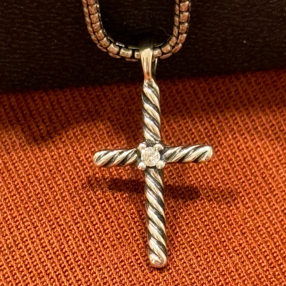 David Yurman Cable Cross with Chain